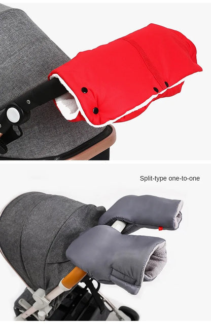 Baby Stroller Gloves Waterproof Warm Winter Antifreeze Mittens With Tissue Phone Bag Transparent Can Be Touch Screen