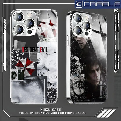 Resident Evil Requiem Phone Case For iphone 17 16 15 14 13 12 Pro Plus Max New Electroplated glass Case