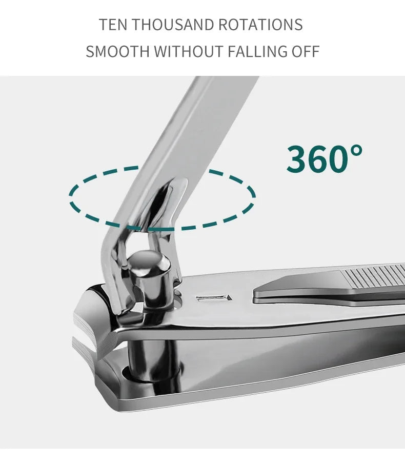 Ouriner Nail Clippers Stainless Steel Sharpest Nail Cutter Duty Curved Edge for Adult Men Women Swing Out Nail Cleaner/File