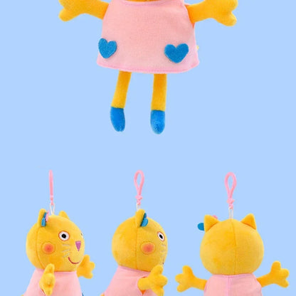 19CM Genuine Peppa Pig George Emily Candy Dennie Pedro Stuffed Plush Toys Keyring Animal Doll Pendant Children's Birthday Gifts