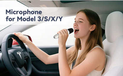 T1-테슬라 Car Karaoke Microphone, 테슬라 Rechargeable Caraoke Mic with USB-A & USB-C Receiver, Plug to Use，No Need Pair