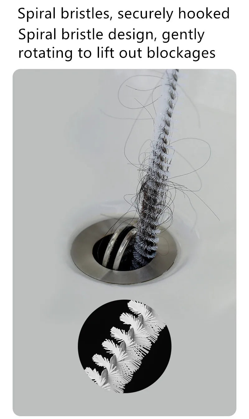 Pipe Dredging Brush Bathroom Hair Sewer Sink Cleaning Brush Drain Cleaner Flexible Cleaner Kitchen Clog Plug Hole Remover Tool