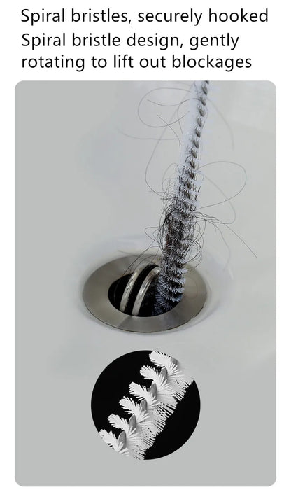 Pipe Dredging Brush Bathroom Hair Sewer Sink Cleaning Brush Drain Cleaner Flexible Cleaner Kitchen Clog Plug Hole Remover Tool