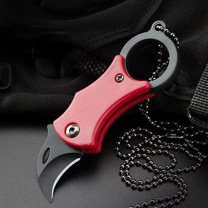 2024 New Outdoor Folding Knife EDC Key Fox Claw  Box Cutter Necklace Knife Camping Portable Self-defense Pocket Knife
