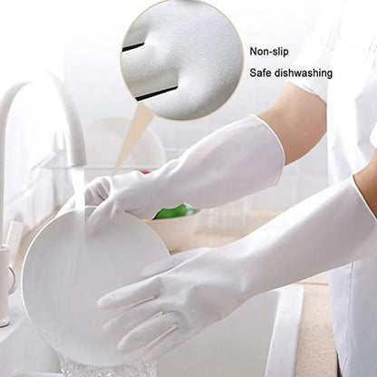 Waterproof Housework Cleaning Gloves Kitchen Cleaning Latex Laundry Dishwashing Gloves Wear Resistant Rubber Gloves