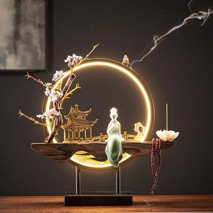 Hot Sell Backflow Incense Burner Home Decor Light Circle for Zen Yoga Meditation home fragrance Aromatherapy Festival Gift