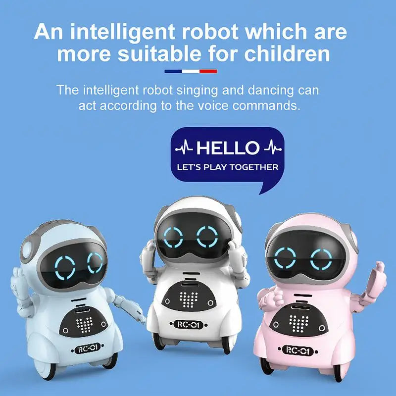 Pocket Emo Robot Talking Interactive Dialogue Voice Recognition Record Singing Dancing Telling Story Mini Robot Toy