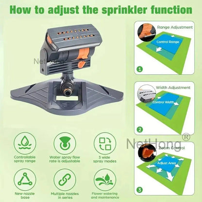 Compact Oscillating Garden/Lawn Sprinkler Automatic Watering UK~