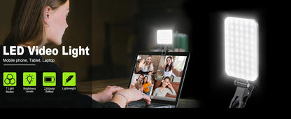 New Selfie Light, 60 LED Phone Light Fill Light 7 Modes Output Video Lamp Kit Dimmable 2500K-6500K Bi-Color Panel Light CRI 97+