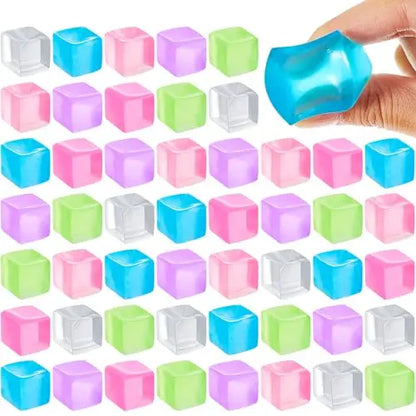 Square Ice Stress Ball Fidget Toys Stress Relief ADHD Autism Sensory Toys Soft Squishy Toys Party Favors Gifts for Kids Adults