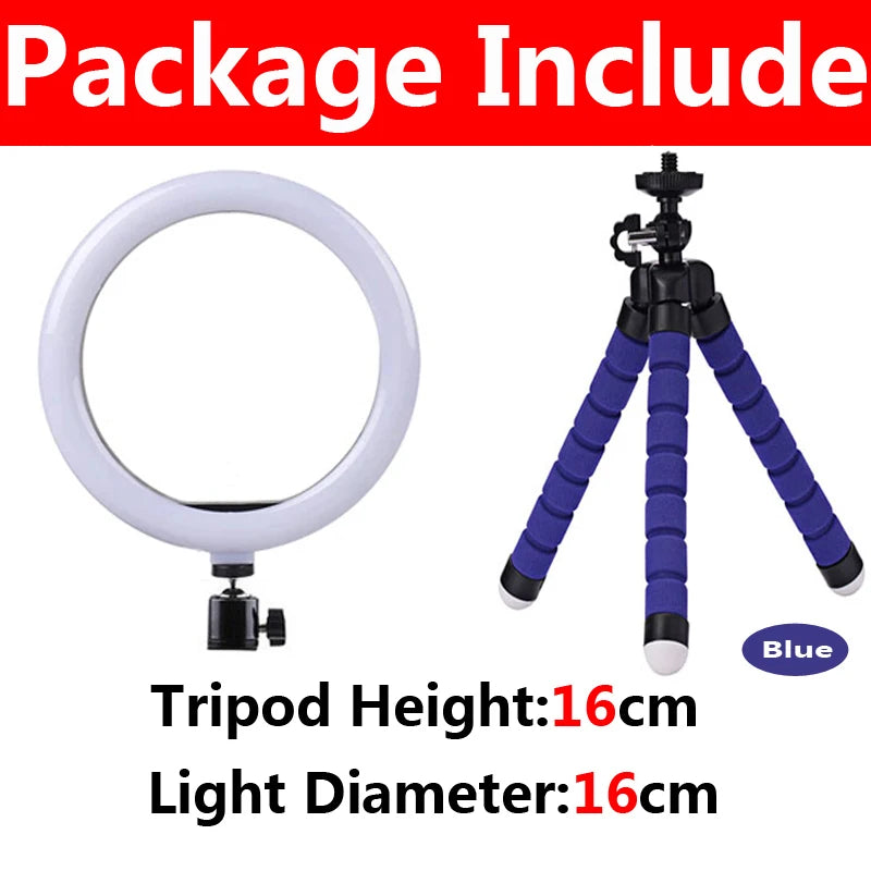12 inch LED Ring light Photography Lighting Phone Ringlight With Tripod Stand USB Round Fill Lamp for Youtube TikTok Video Live