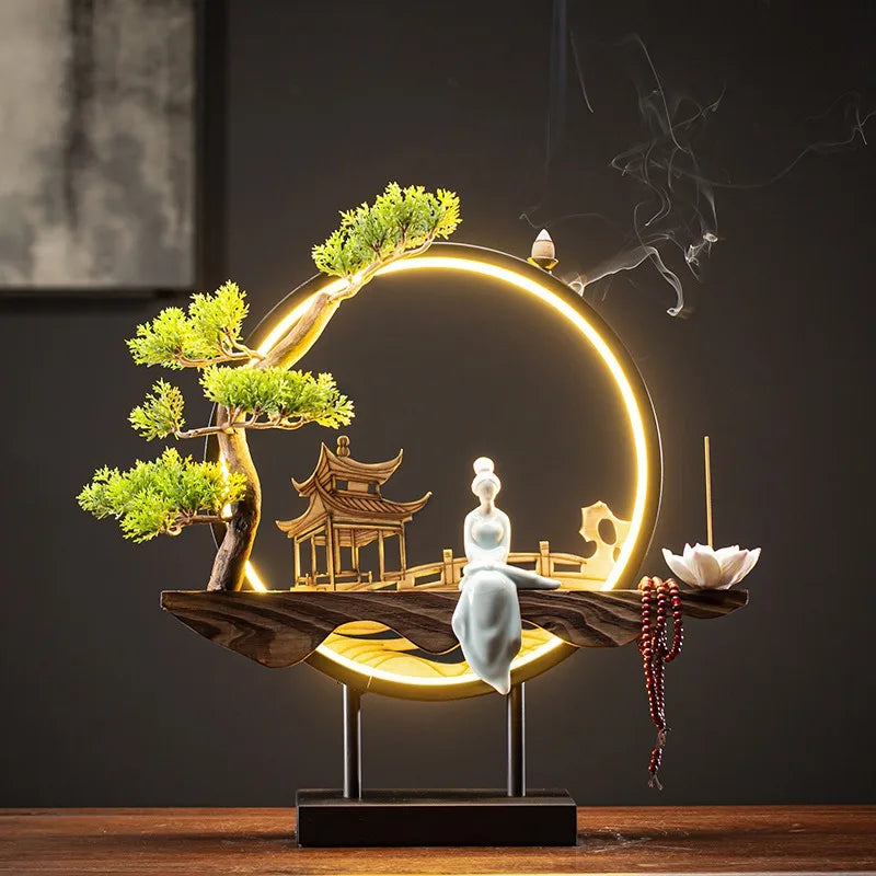 Hot Sell Backflow Incense Burner Home Decor Light Circle for Zen Yoga Meditation home fragrance Aromatherapy Festival Gift