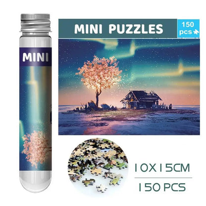 150PCS/Set Oil Painting Jigsaw Puzzles Mini Test Tube Oil Painting Jigsaw Gifts Family Educational Toys Adult Children