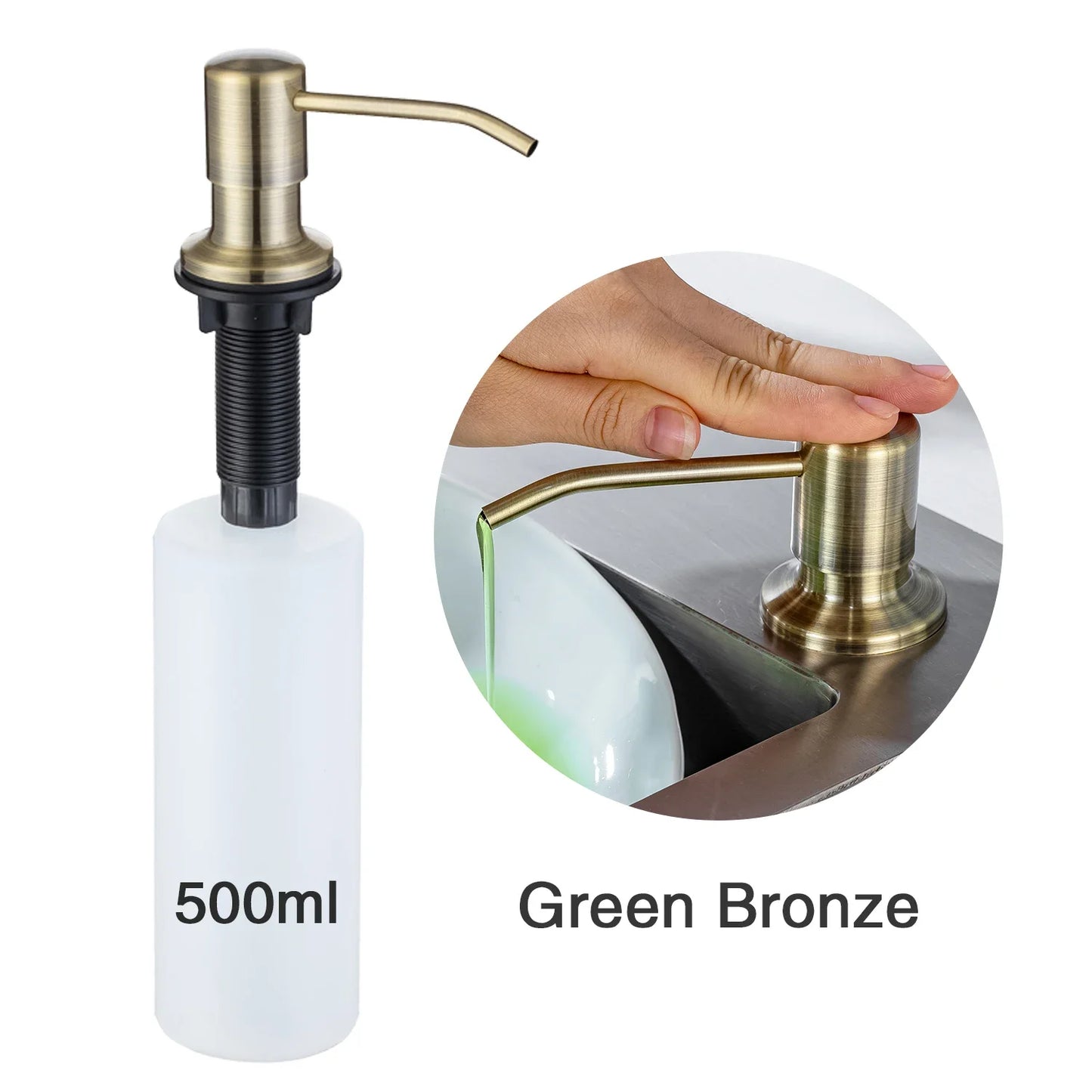 Kitchen Soap Dispensers 500ml Build in Dispenser Soap For Kitchen Bathroom Accessories Stainless Steel Pump Liquid PE Bottle