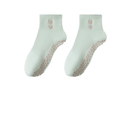Pilates Socks with Grips for Women Cute Yoga Grip Socks Non Slip Cotton Ankle Sock for Yoga Barre Ballet