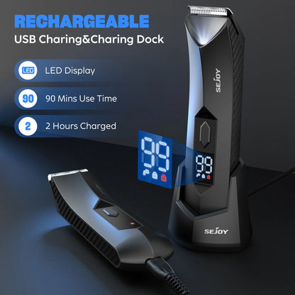 Sejoy 6 In 1 Body Hair Trimmer Kit Electric Beard Shaver Men&Women Nose Hair Trimmer Eyebrow Razor Portable Body Shaver IPX5