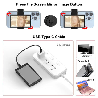 KingMa Monitor Screen using phone rear camera for Selfie Vlog or Live Stream TikTok Compatible with iPhone