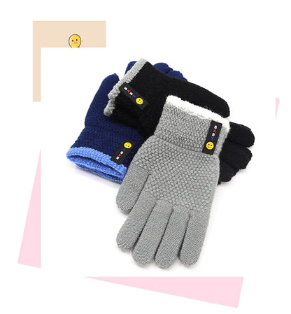 Kids Winter Gloves - Warm Knitted Mittens for Boys & Girls Ages 6-10 | Premium Cotton Stretch Gloves