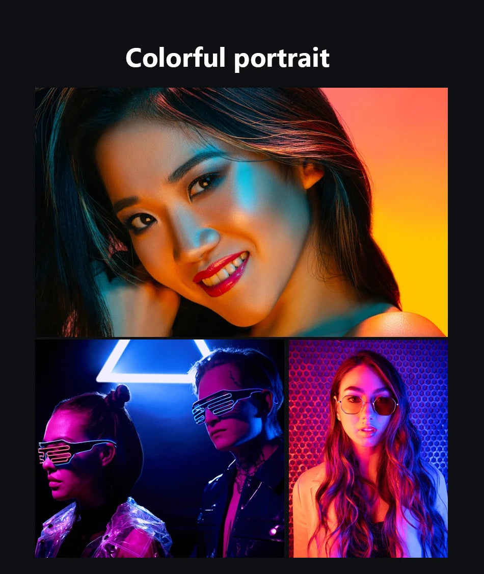 10in 26cm RGB Selfie Ring Light with Telescopic Tripod Stand Phone Holder, Photography RingLight Colorful Led Makeup Fill Lamp