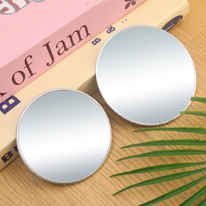 7.5cm/9.5cm Mini Hand-held Selfie Convex Mirror Travel Trip Pocket Selfie Mirror TikTok INS Fashion Mirrors for Traveling Alone