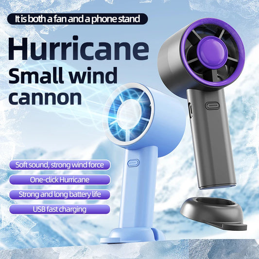 Mini Handheld Fan USB Fast Charging Portable Air Calculating Fan Mute Personal Highspeed Fan for Travel Outdoor Activities