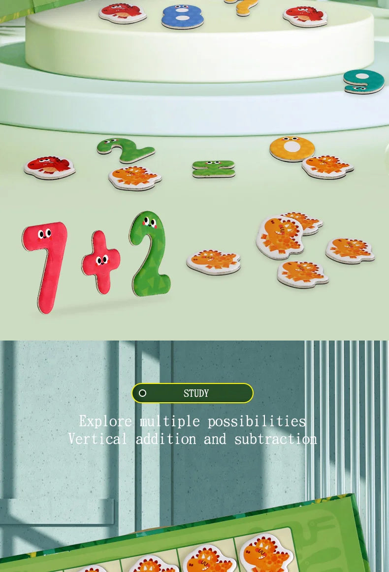 Kids Math Arithmetic Magnetic Stickers Digital Decomposition Arithmetic Montessori Games Baby Early Learning Education Toys