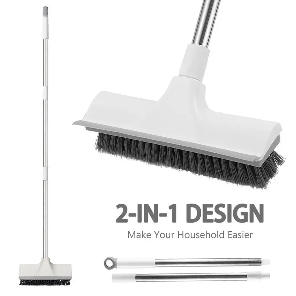 Long Handle Scrub Brush 2 In 1 Floor Scrubber And Squeegee For Cleaning