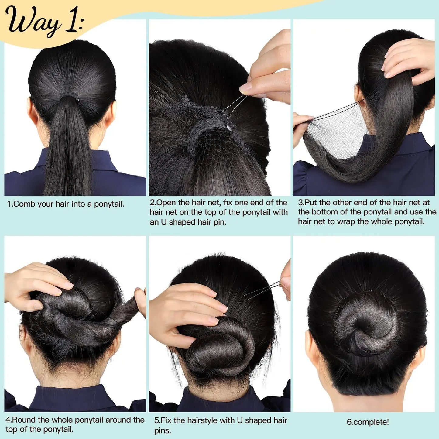 20 invisible hairnets and 40 U-shaped hair clips, suitable for women, ballet dancers, and flight attendants