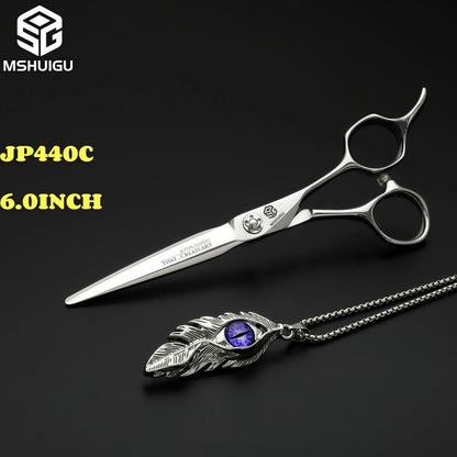 MSHUIGU professional barber Small size scissors 440C 5-5.5-6inch Multifunctional thinning shears Salon Tool Accessories