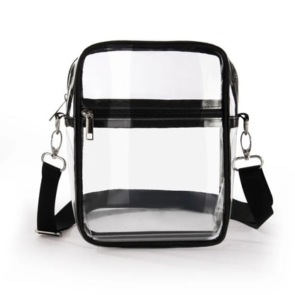 Clear Crossbody Purse Bag,Stadium Approved with Front Pocket for Concerts Sports Festivals Holiday Beach Waterproof Bag