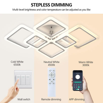 Modern LED Ceiling Light Dimmable Ceiling Lamp Fixture  Acrylic Flush Mount Ceiling Chandelier Lighting for Living Room Home