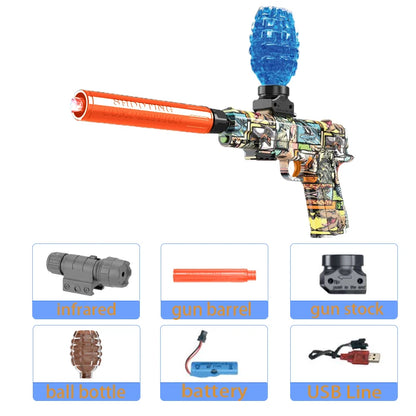 Kids Outdoor Toy Electric Gel Gun Water Ball Bullet Pistols Summer Play Water Shooting Interactive Party Game Children Adult