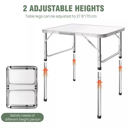 EFAN 2.5FT Aluminium Folding Table Portable Dining Party Kitchen BBQ Trestle Outdoor Tool for Camping Picnic Garden 75x55x70cm