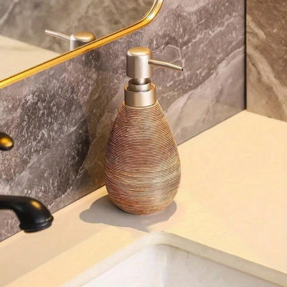 Creative Retro Style Ceramic Push-Type Soap Dispenser With Pump,  Hand Soap Bottle, Suitable For Bathrooms Kitchens And Toilets