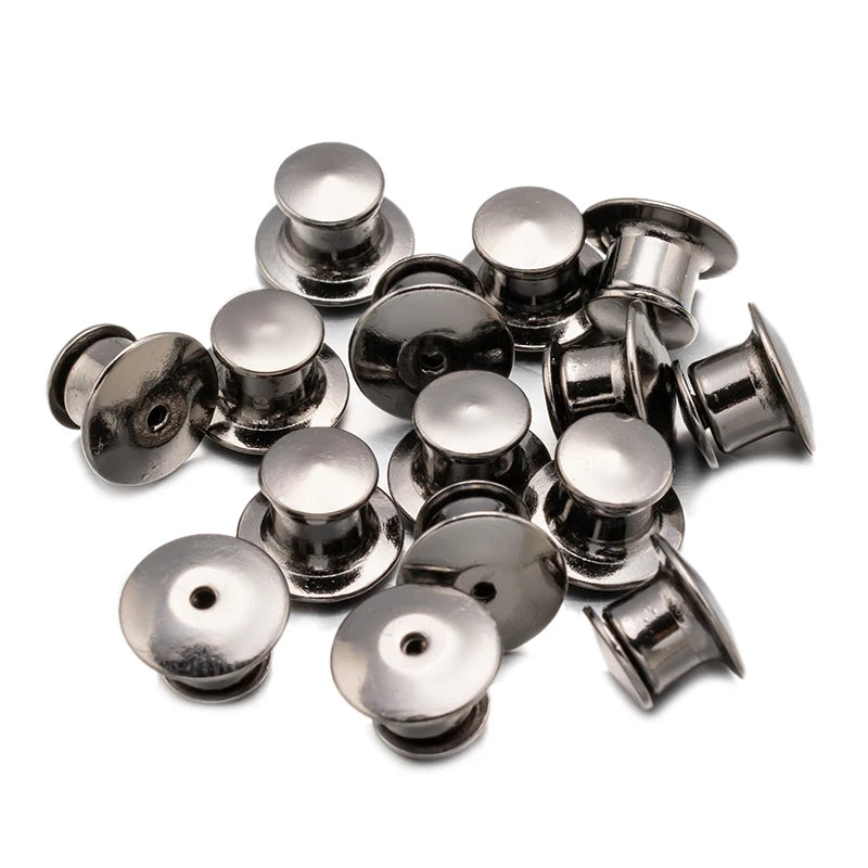 10/30/50pcs Gun Black Metal Locking Pin Backs for DIY Brooch Badge Name Tag Enamel Pins,  Keepers Locking Clasp Jewelry Craft