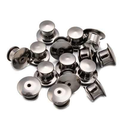10/30/50pcs Gun Black Metal Locking Pin Backs for DIY Brooch Badge Name Tag Enamel Pins,  Keepers Locking Clasp Jewelry Craft