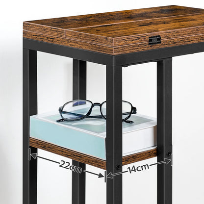 C Shaped Side Table, Foldable Sofa Side Table, Bedside Snack Table Laptop Holder Table for Sofa, Small Spaces Small Coffee Table