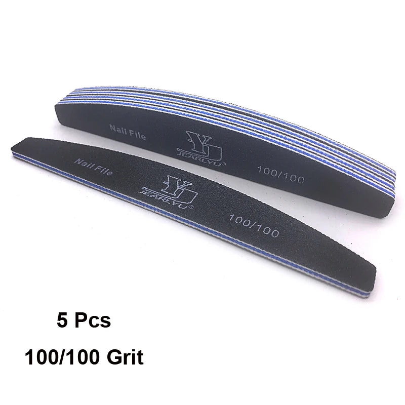 5/25Pcs/Lot Nail File Mix Color 80/100/150/180/240 Grit Professional Sandpaper Cuticle Remover Buffer Files Manicure Tool Set