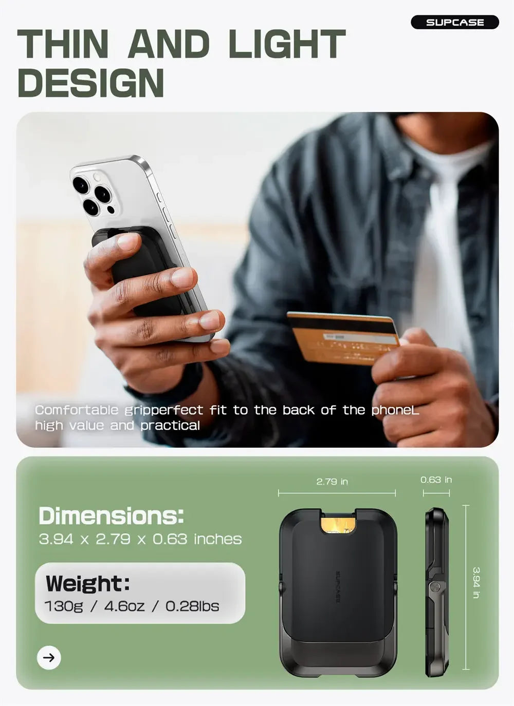 SUPCASE Magnetic Wallet Phone Stand Card Holder for iPhone 16/15/14/13 Series Strong Magnetic Lock Wallet with Stand
