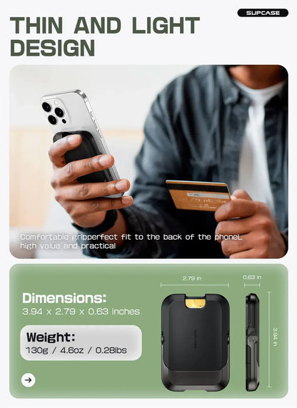 SUPCASE Magnetic Wallet Phone Stand Card Holder for iPhone 16/15/14/13 Series Strong Magnetic Lock Wallet with Stand
