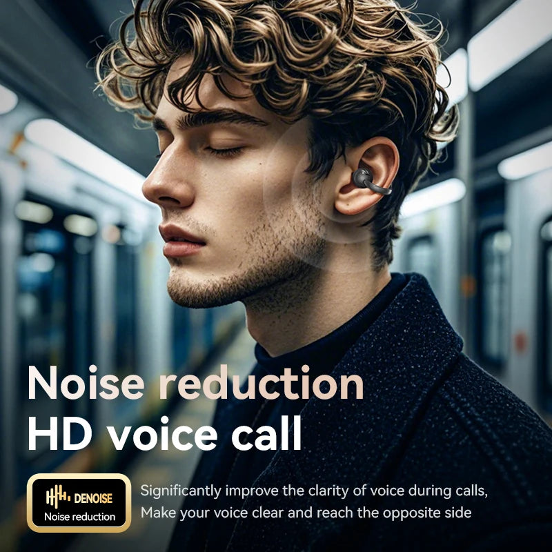 Touch Screen Bluetooth Headphones 144 Languages Real-time Translation Headphones Wireless Open Ear Clips Sports Gaming Earphone