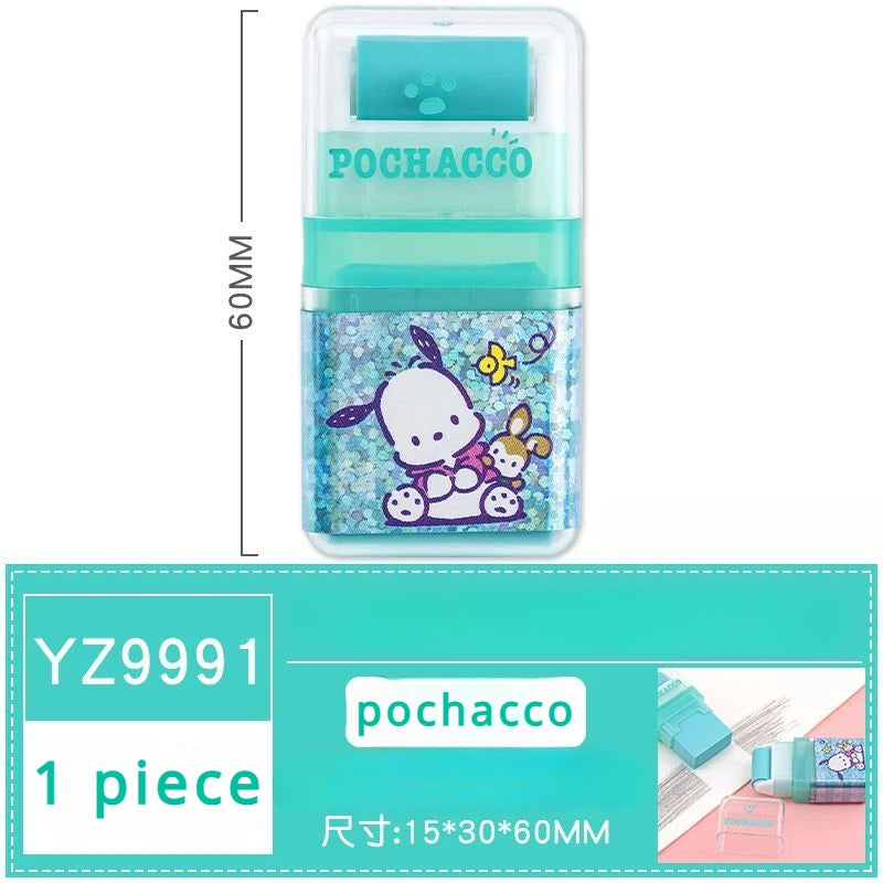 Sanrio All-Star Eraser For Students Cartoon Cute Kuromi Cinnamoroll My MelodyHello KittyPompompurin Roller Storage Eraser Gift