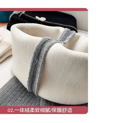 Girls with fleece leggings small children fall and winter thickened one body fleece outside wearing pants baby warm pantyhose