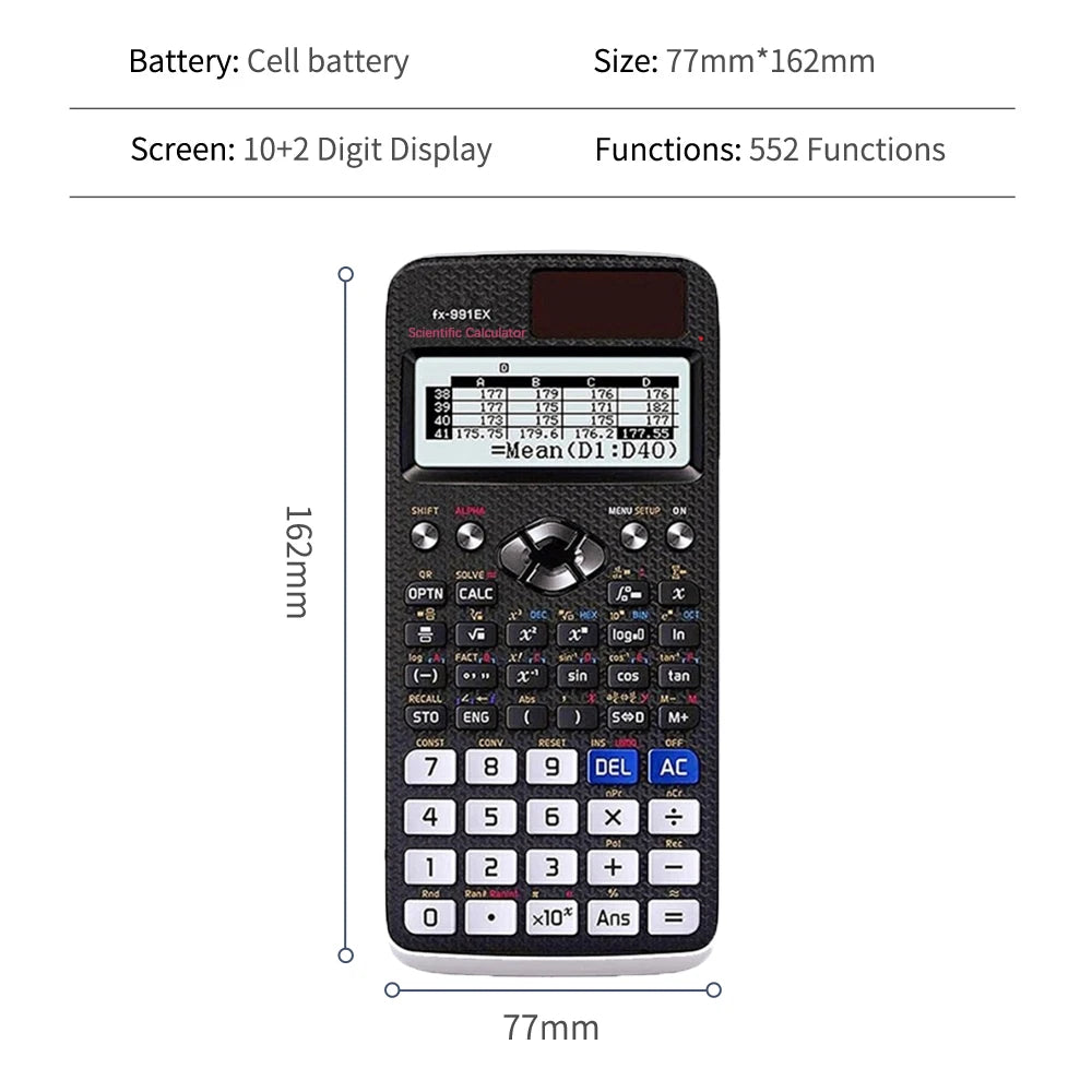 Multifunctional science function calculator-552function Specially designed for student exams, economical packaging，High-End Appe