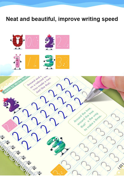 Writing Exercise Books English Groove Magic Practice Copybook Children's Book Learning Numbers Letters Alphabet Calligraphy Gift