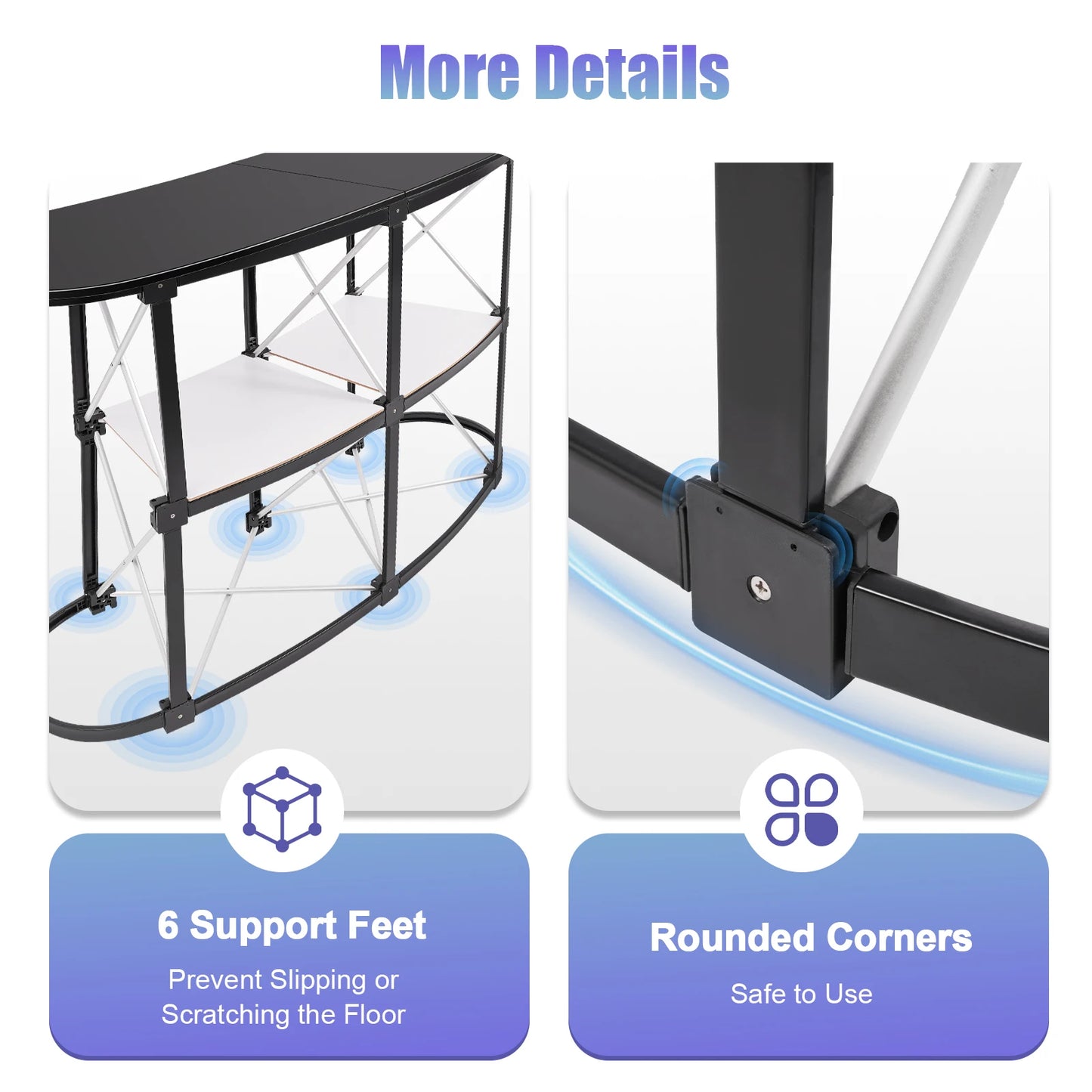 Foldable Tradeshow Table Exhibition Countertop Podium Promotion Table Office Reception Desk School Lecture Table