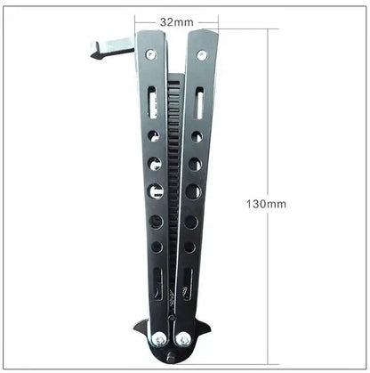 Folding Butterfly Comb for Men Portable Butterfly Training Comb Knife Foldable Trainer Pocket Flail Metal Knife Uncut Blade