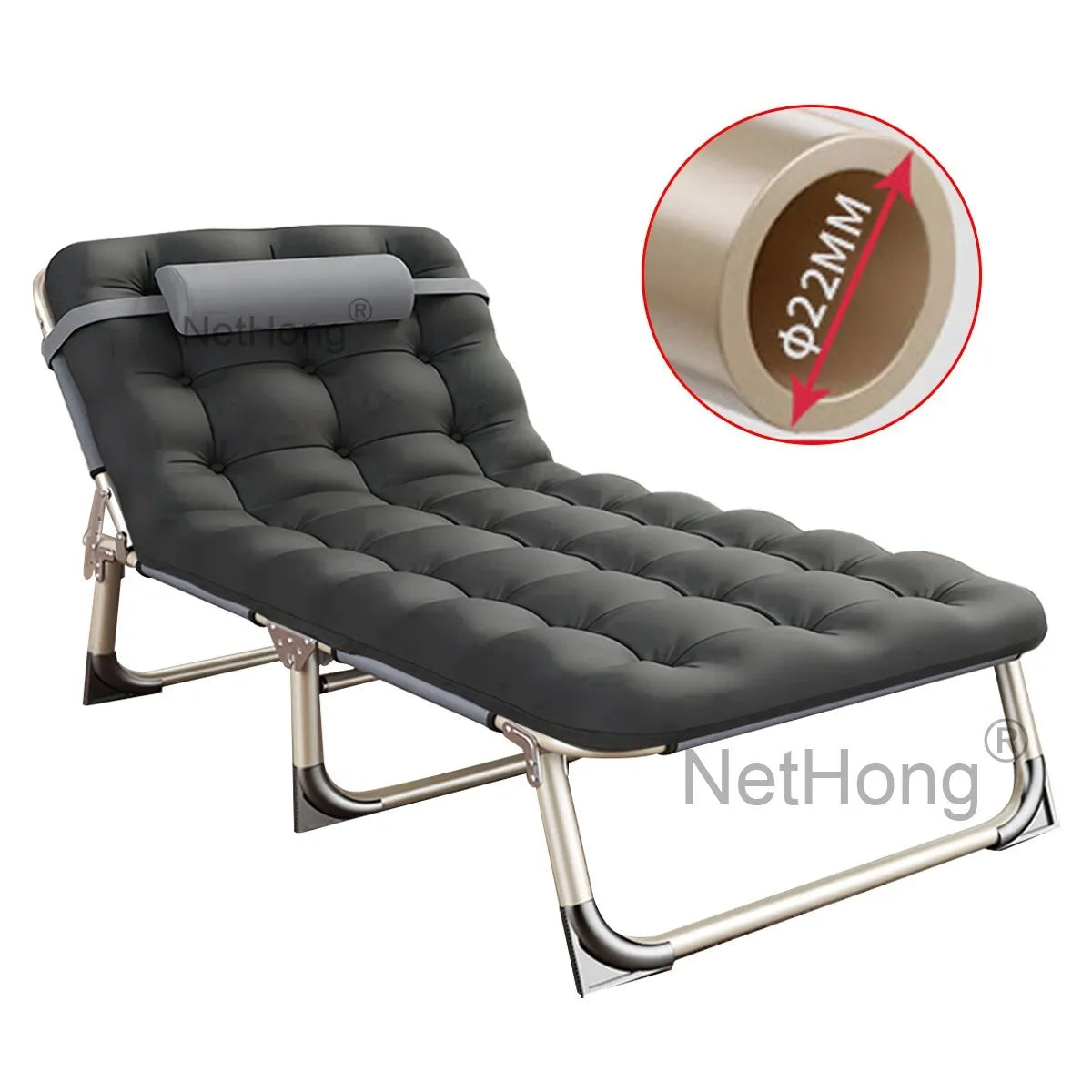 Cot Heavy-Duty Portable Camping Folding Sleeping Bed With Mattress`