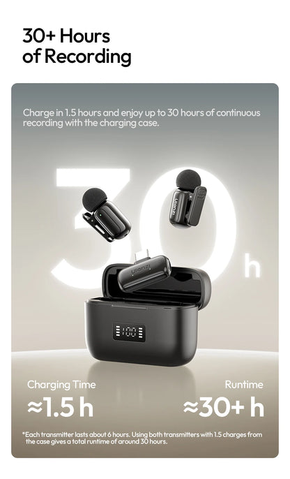 Ulanzi A200 Mini Mic 48kHz/24bit 75dB for Smartphone Camera Livestreaming Street Interview Vlogging Wedding Videography Shots