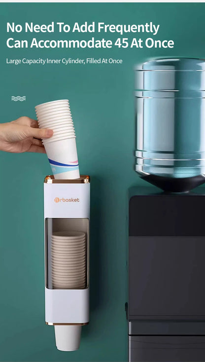 Disposable Cup Holder Cup Extractor Wall Mounted Non Perforated Dust-Proof Moisture-Proof Storage Rack